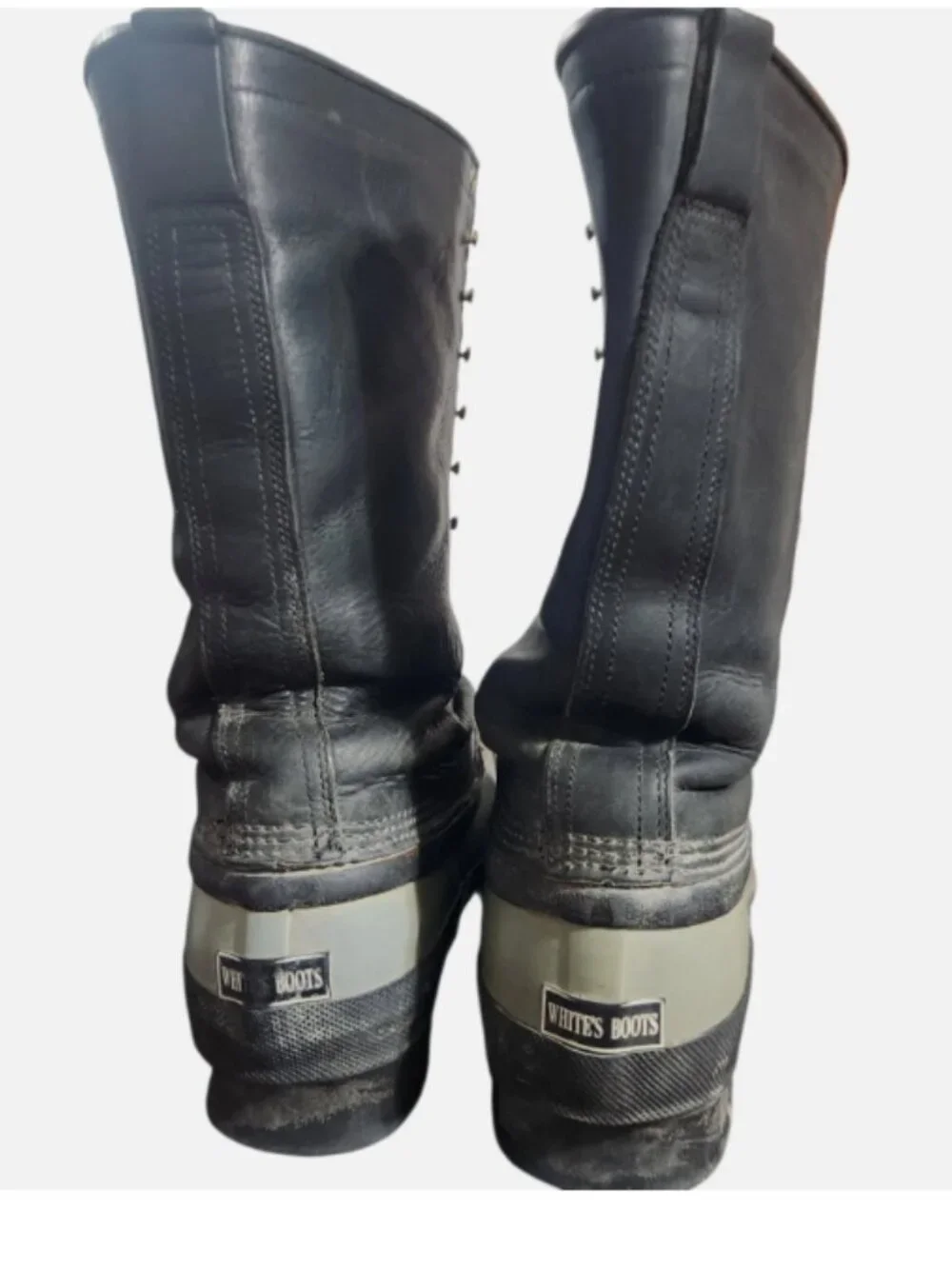 Whites Snow Pac Boots Mens Size 10 Leather Rubber Lace Up Knee High